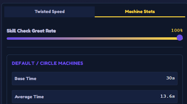 Machine Stats comparison view